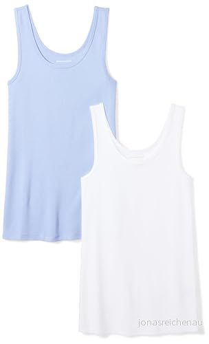 Amazon Essentials Women's Linne smal passform, Pack of 2, Lila/Vit, XL 191770289198