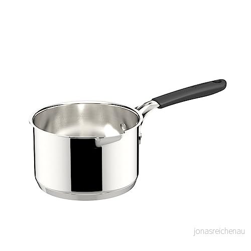 Lagostina Tempra mjölkkanna i rostfritt stål, Ø 16 cm, stål 18/10, med lagotherm botten och silikonhandtag, stekpanna lämplig för induktion, gaser ugn 8002531547520