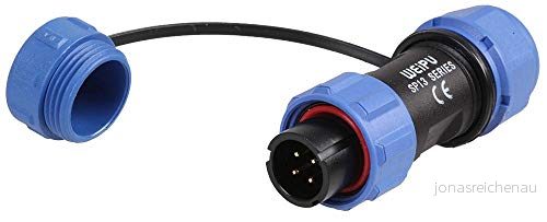PRO ELEC PELR0116 cirkulär gängad anslutningsplugg, 4 polig, 5 8 mm, IP68 5051259225053