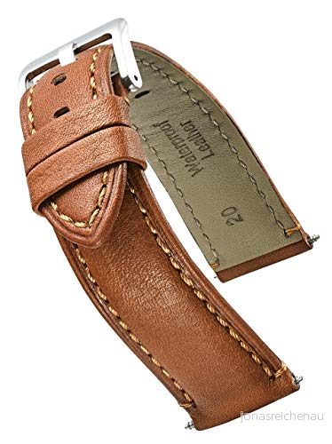 Alpin vadderad mjuk äkta vattentät läder klockarmband svart, brun, solbränt 18 mm, 20 22 24 mm 22MM SOLBRÄNNA 750258246858