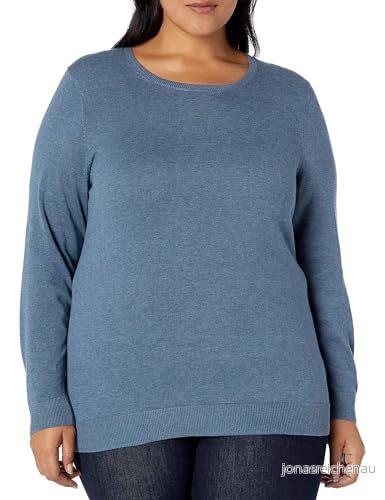Amazon Essentials långärmad lätt tröja med rund hals (finns i plusstorlek), blå, Large 195111561851
