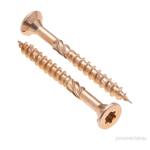 3mm Träskruvar Självgängande Torx Kolstål gul med Zinkpläterad Multi Purpose Timber Use Flat Head (Låda 500 St) Storlek: x 40mm 5056348803655