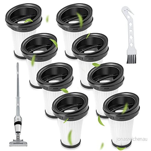 8 stycken filter för Grundig VCH9832 VCH9829 VCH9629 VCH9630 VCH9631 VCH9632, Hepa handdammsugare ersättningsfilter med 1 rengöringsborste (ersätter nr 9178008590) 812697438758