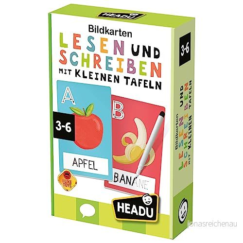 Headu ”Bildkort, läsa och skriva med små tavlor från liten! ”: Pedagogiska spel för barn i åldern 3 till 6 år, tysk version (DE56307) 8057592356307