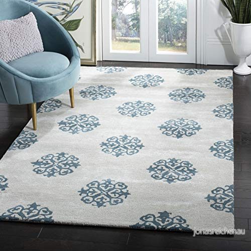 Modern handtuftad rektangulär inomhatta, Soho kollektion, SOH424, silver, 152 x 244 cm för vardagsrum, sovrum eller något annat inomhusutrymme, by SAFAVIEH. 683726821465