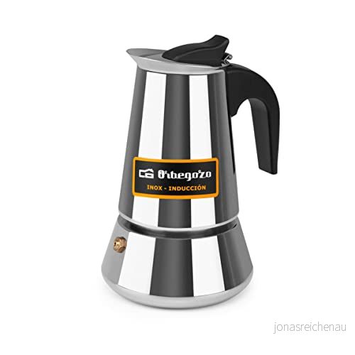 Orbegozo KFI 460 italiensk kaffekokare, 4 koppar (300 ml), säkerhetsventil, rostfritt stål 8436044534188