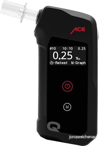 ACE Q alkomätare med minne och OLED display kalibrerad för polisbruk bilar fester 4061553116965