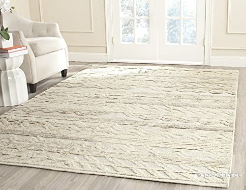 Safavieh Marockansk inspirerad inomhus handknuten rektangel områdesmatta, Kenya samling, KNY816, i elfenben, 152 x 244 cm för vardagsrum, sovrum eller alla inomhusutrymmen 889048282032