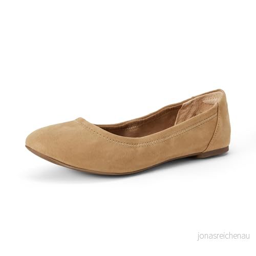 Amazon Essentials kvinnors Belice Slip On Ballet Flat, Tan Microsuede, 35.5 EU 840809187676
