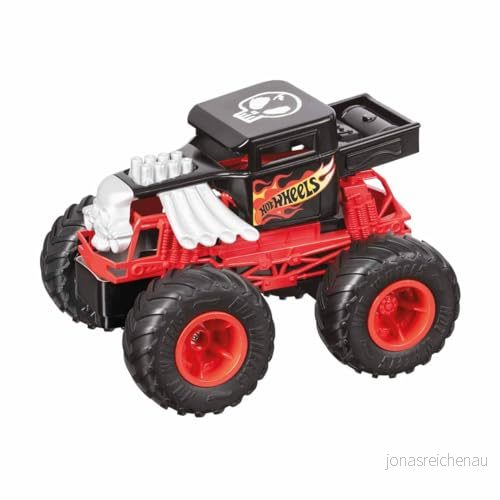 Mondo Hot Wheels RC Monster Truck Bone Shaker 17 Motors Trucks Barn fjärrkontroll 2,4 GHz röd/svart 63679, Livrea färg, 63679 8001011636792