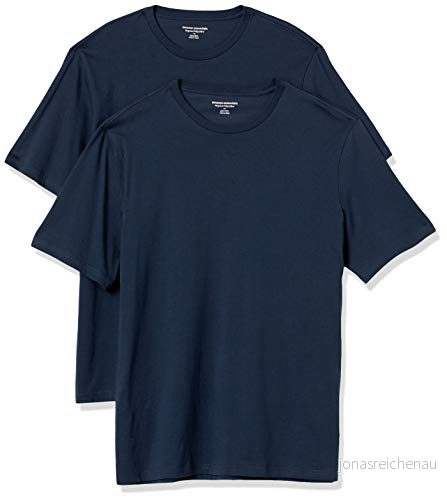 Amazon Essentials herr normal passform kortärmad rund hals t shirt, paket med 2, marinblå, liten 196433603175