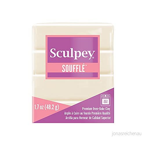 Sculpey Soufflé polymer ugnsbakslera, elfenben, giftfri, 48 ml. bar, perfekt för smyckestillverkning, semester, gör det själv, blandade medier och mer! Premium lätt ugnsbaklera., OSFA, SU 6647 715891664711