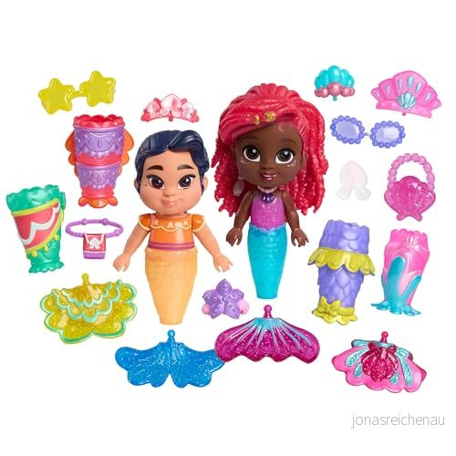 Just Play Disney Junior Arielle Mermaid Deluxe figur, med utbytbar outfit (sort.), 19 delar, barnleksaker från 3 år 886144399220
