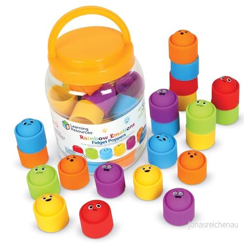 Learning Resources Rainbow Emotion Fidget Poppers klassrumsset med 24, 3+ år, Uttryck dina känslor, Fidgetleksaker för barn, Sensoriska leksaker autism, Squishy Fidgetleksaker, SEL 765023055726