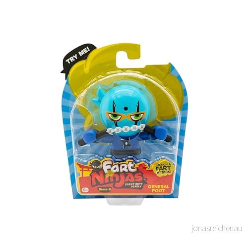 Ninjas by Funrise 70701 General Poot Cheek Burner serie 8 samlarfigurer 10 naturliga, realistiska pruttljud, aqua 21664707012