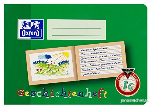 OXFORD 100050103 Historiehöft skola 10 pack A5 16 blad tvärs linjär 1G (1. klass) inlärningssystem grön 4006144583047