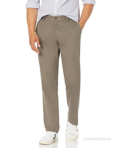 Amazon Essentials herr rak passform skrynkelfri platt framsida chinos byxa, brungrå, 32 B x L 191770924471