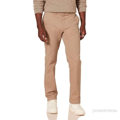 Amazon Essentials mäns Slim Fit casual stretch chino byxa, mörk kakibrun, 29 B x 32 L 191770606377