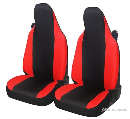 Auto Accessori Lupex Bilsätesöverdrag kompatibla med Smart fortwo, 450 451 och 453, tillverkad i Italien, poly bomullstyg (svart röd) 8056669273790