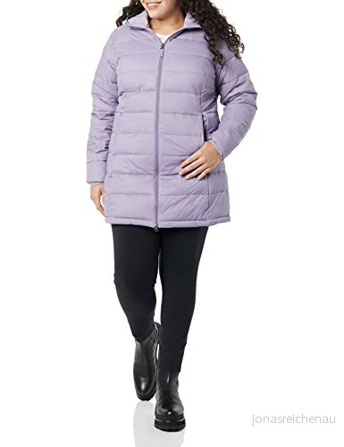 Amazon Essentials lättviktig vattentålig pufferjacka med huva (finns i plusstorlek), druva, liten 196433572143