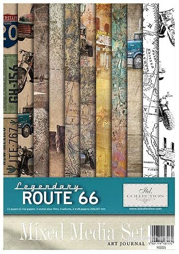 ITD Collection Scrapbooking paket A4 tillbehör decoupage set klippbok pappersset med pergamentpapper storlek 210 x 297 mm (MS025 HS kod 48021000) 5901779181172