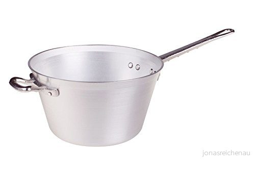 Pentole Agnelli behållare för Polenta, av aluminium, med handtag och rostfritt stål, silver 30 cm silver/svart 8007441012137