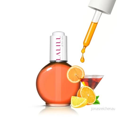 LALILL Nagelnagelnagelnagelolja 75 ml apelsiner cocktail nagelvårdsolja nagelolja vård för naglar nagelband spa manikyr nageldesign händer vegansk med pipett 5905943670240