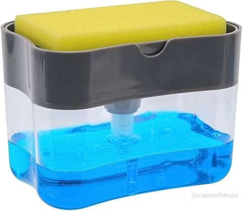 PARENCE Disktvålsdispenser, Svamp, Blå/Grå, L 3701127515602