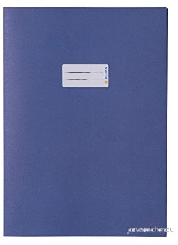HERMA 5533 häftkuvert A4 papper blå, 10 stycken, häftapparater med märkfält av extremt starkt och rika färger, häftskyddsset för skolpjäser, färgade 4008705717786