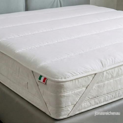 Italian Bed Linen elegant quiltad topp, vit, liten dubbel 8058575079183