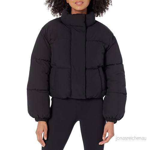 Amazon Essentials Crop Puffer jacka för kvinnor (finns i plusstorlek), svart, X Large 196433808037