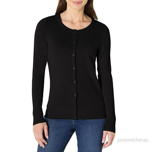 Amazon Essentials Women's Lätt cardigan tröja med rund hals (finns i plusstorlek), Svart, M 191770574249