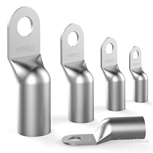 AUPROTEC 6 x rörkabelskor 25 mm² håldiameter M8 oisolerade SC kabelkontakter av koppar förtennad 4251315639508