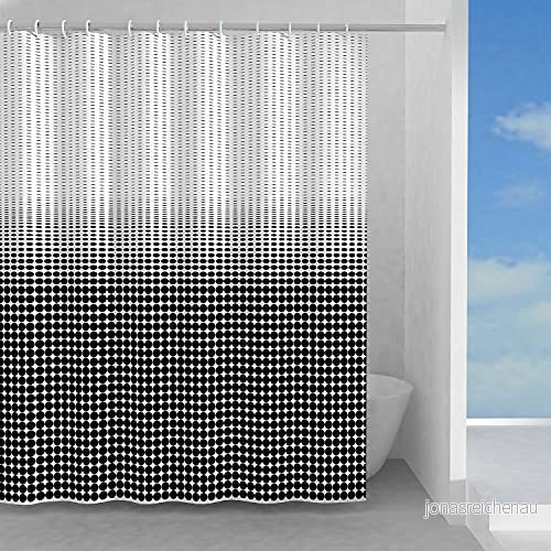 Gedy G Hypnosi 240X200, Tillverkad av PES, 100% Vattentät, Vit och svart finish, FoU design, Duschgardin med 12 ringar, 2 års garanti 8003341075319