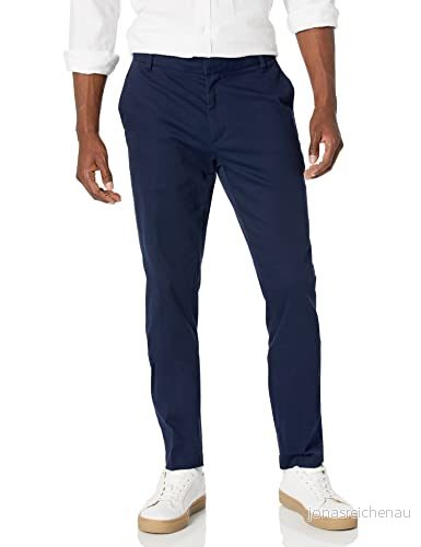 Amazon Essentials Herr Slim Fit Skrynkelbeständig platt framsida stretch chinos byxa, marinblå, 42 B x 28 L 196433820794