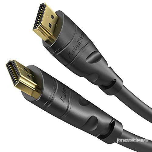 Kabeldirekt 4K HDMI Kabel med Helmetallanslutningar, 2 m, Svart 4260414844386