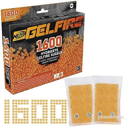Nerf Pro Gelfire kulor, påfyllningspaket, 1600 hydrerade för användning med Blastern 5010996194046