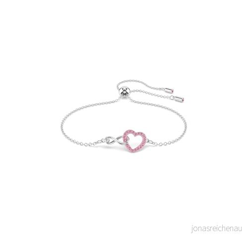 Swarovski Infinity armband, Heart and infinity, Rosa, Rhodiumpläterad 9009656911433