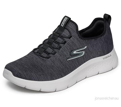 Skechers Herr 216484 BKW Sneaker, Svart textil vit trim, 42 EU 196311558191