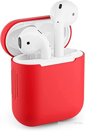 Skyddsfodral för Apple Airpods 1 & 2 silikonfodral Airpod fodral med perfekt passform (röd) 719899189955