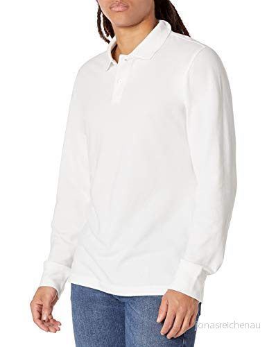 Amazon Essentials Herr Slim Fit Långärmad Pique Polo, Vit, X Large 195111254159