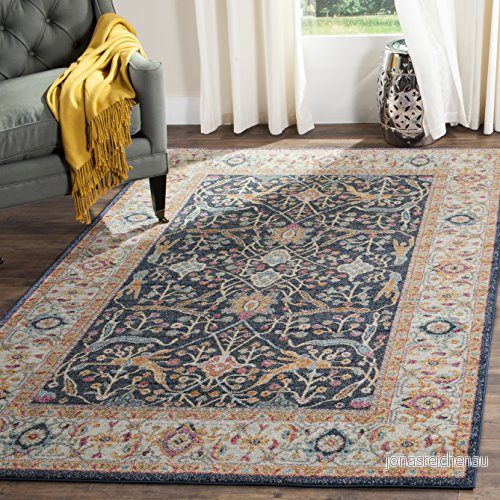 Safavieh Modern handtuftad rektangulär matta, abstrakt kollektion, ABT141, i grå/svart, 122 x 183 cm för vardagsrum, sovrum eller valfritt inomhusutrymme 889048271524