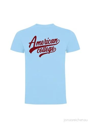 AMERICAN COLLEGE USA tröja med tryck varma kläder blandade herr och dam casual modell ACSZW2 himmelsblå 14 år, turkos, M 3666052660639
