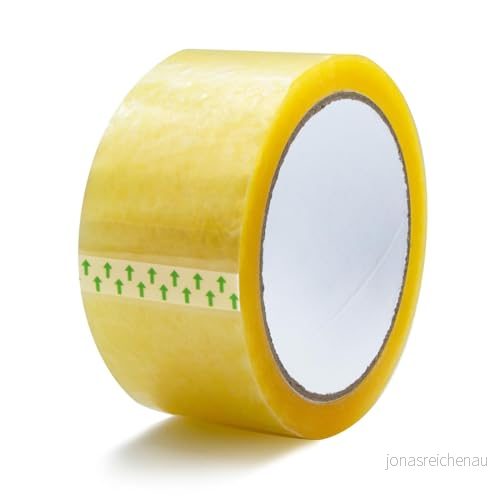 RAYLU PAPER® Förseglingsrullar, kraftig och extra stark fraktförpackning självhäftande tejp, 66 meter x 50 mm bred (1 st, transparent) 8436604543988