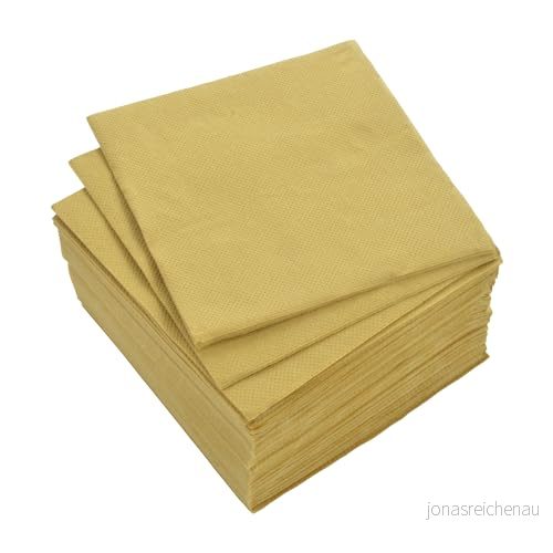 Homéa, Set med 40 vitamin pappersservetter 2 lager 38 x cm guld 3574380653066