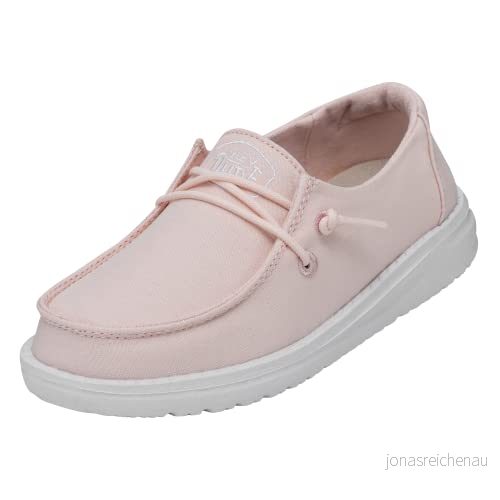 Hey Dude Wendy Youth Slub Canvas mockasin, rosa, 32 EU, EU 197002047901 Hey Dude Wendy Youth Slub Canvas mockasin, rosa, 32 EU, EU 197002047901