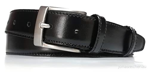 almela - Klassiskt bälte för män Läder Kostymbälte 3 cm brett Skärp Belt for men (110, Svart) 5051179345701