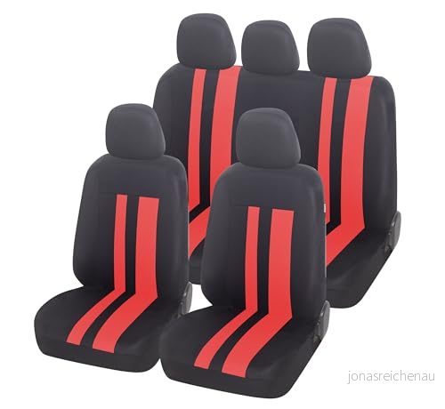 Auto Accessori Lupex Universella bilstolsöverdrag LS07 Röd Fram och bakset Polyester Ingen Sv 8053614299812