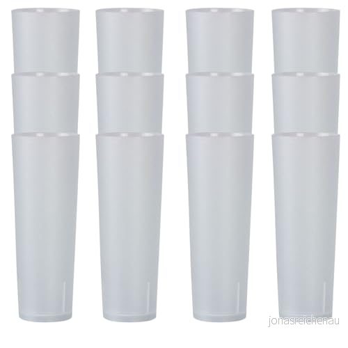 Parence. Set med 20 återanvändbara styva plaströrskoppar 33cl / stor kapacitet, alla typer av drycker, anti cracking 3701127517378