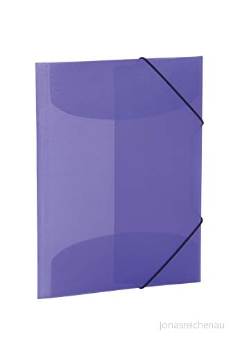 HERMA 19585 A3 genomskinlig violett, uppsättning av 3, robust plast, tvättbar, hållbar, organisationsmapp med innerfack och elastiskt band, dokumentmapp för barn, pojkar, flickor 4008705921015